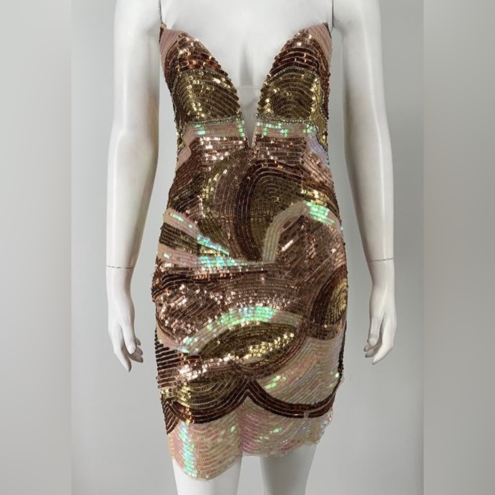 X by NBD Sequin Strapless Mini Dress